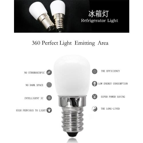 2W E14 220V COB LED Light Bulb SMD 2835 Glass Lamp for Refrigerator Fridge Freezer sewing machine Home Lighting Lamparas