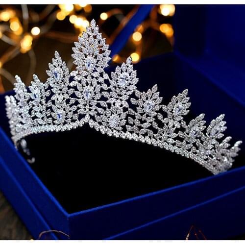 Bridal Full Zircon Tiaras Princess Queen Crowns Bridal Jewelry Wedding Hair Accessories Diademas De Novia