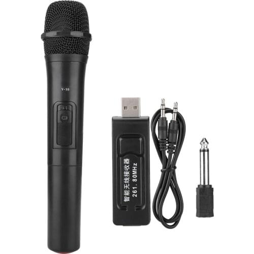 UHF USB Universal Wireless Handheld Microphone with Receiver Megaphone for Karaoke Speech Loudspeaker
