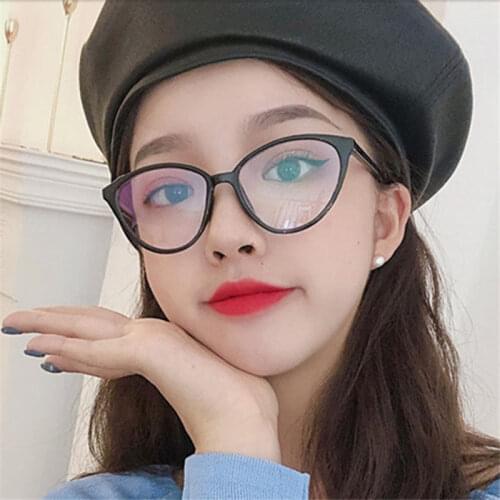 Ultralight Cat Eye Glasses Frame Women Eyewear Men Transparent Lens Female