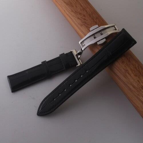 Watch strap 14mm 16mm 18mm 19mm 20mm 21mm 22mm Black brown Mens Alligator Genuine Leather Watches Strap Band bracelets free ship