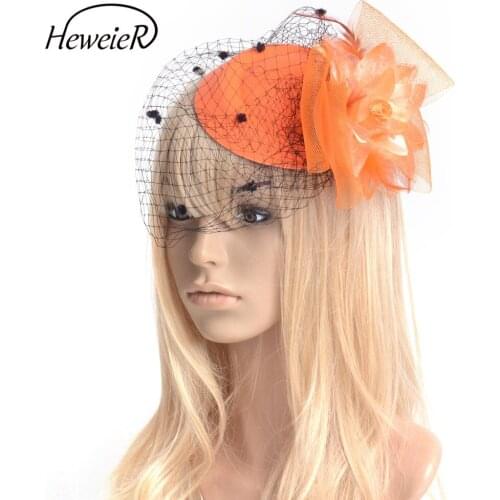 Vintage Lady Women Pillbox Hat Fascinator Flower Feather Netting Bowknot Hair Clip Headwear Bridal Wedding Accessory Handmade