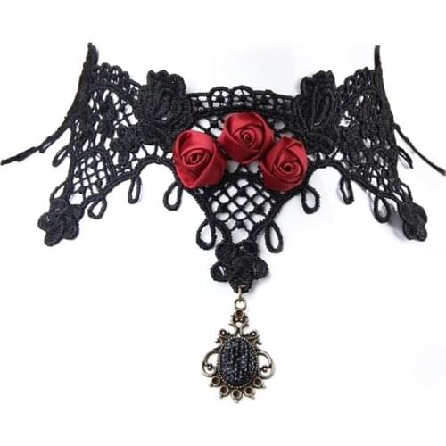 1pc Fashion Sexy Womens Choker Necklace Vintage Handmade Lace Clavicle Necklace Charm Clothing Accessories For Party Dress Up