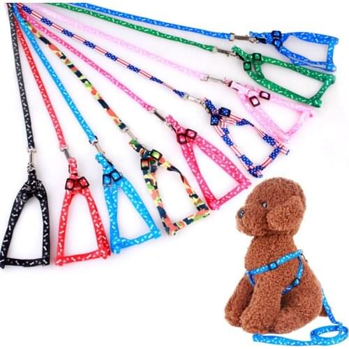 1Pcs Adjustable Fiber Chain Toy Interactive Toy Lead Leash Dog Collars Pet Supplies Harness Printed Chest Back Pet Traction Rope