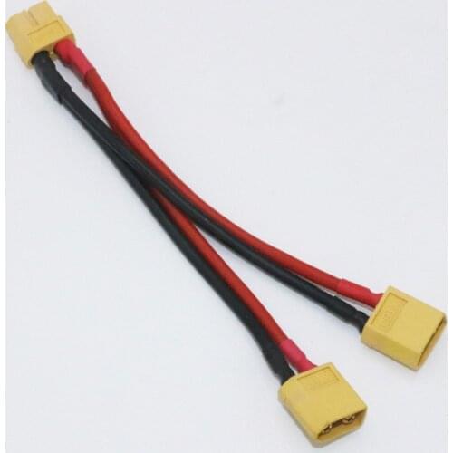 1pcs Xt60 Parallel Battery Connector Cable Dual Extension Y Splitter Silicone Wire