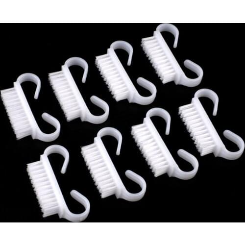 100Pcs Nail Clean Cleaning Brushes Gel Powder Dust Remover Tools White Handle Plastic Brush Pedicure Remover Brush For Manicure