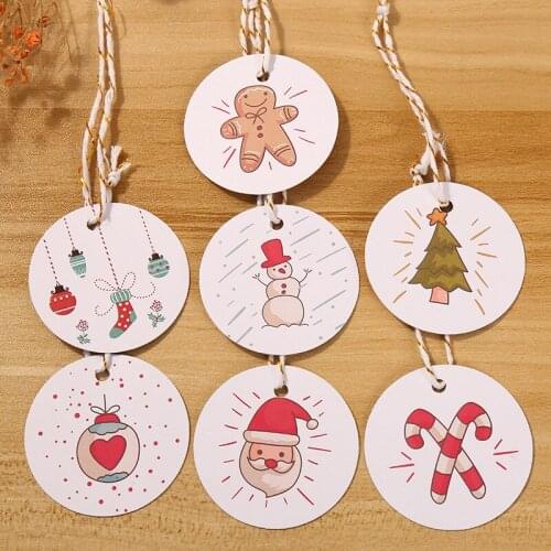 100pcs Christmas Hangtag Card Blessing Valentines Day Gift Painted Card Diy Gift Card Christmas Tree Hanging Decoration