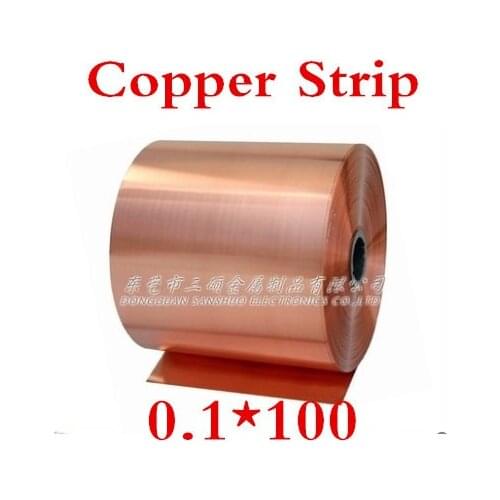 2 meters 0.1x100mm 0.1mm High Quality Copper foil,Copper tape,Copper Strip