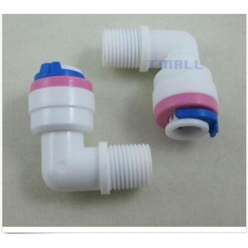 2pcs 1/8" Thread Male to 1/4" Tube Elbow Check Valve for RO Reverse Osmosis