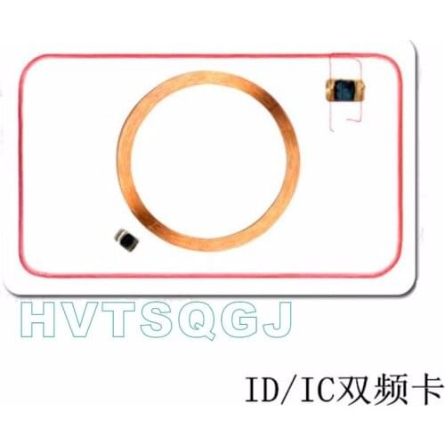 20 pcs/lot) 125Khz 13.56mhz Dual Chip Frequency Card RFID Proximity Smart Card EM4100 FM11RF08 for Access Control