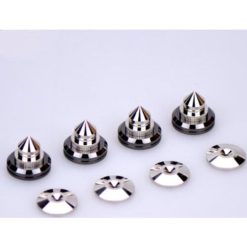 High quality 4Pcs Stainless Steel Speaker Spike Isolation Foot Stand Cone, Turntable AMP CD DAC Recorder With 3M Adhesive 27mm
