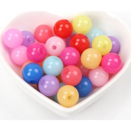 Acrylic Spacer Loose Beads Round Candy Mixed For Jewelry making DIY 6 8 10 12 14 16 18 20mm Dia