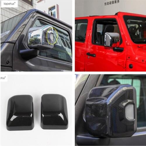 Lapetus Accessories For Jeep Wrangler JL 2018 - 2020 Door Side Wing Rearview Mirror Case Side Mirror Molding Cover Kit Trim ABS