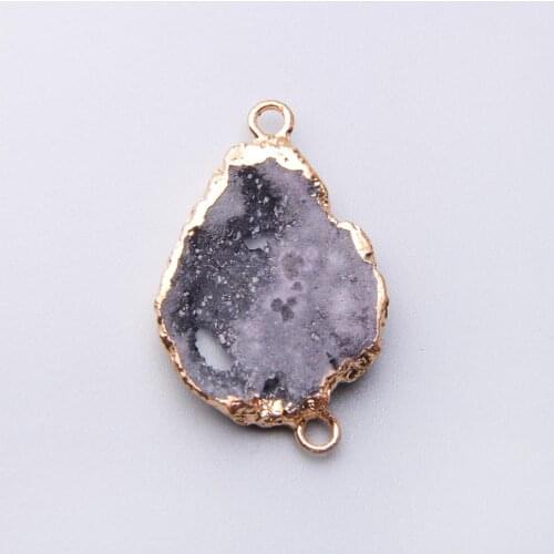 Irregular Crystal Stone Charms Diameter Colorful Druzy Quartz Connector Pendants Charms For women Diy Jewelry Making bulk druzy