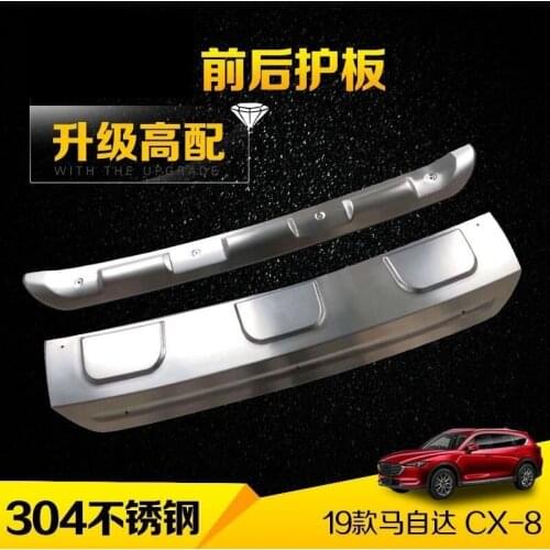 Car styling for Mazda cx-8 cx 8 2019-2020 Stainless Steel Front+Rear bumper cover trim Anti-Slip Cover Spoiler