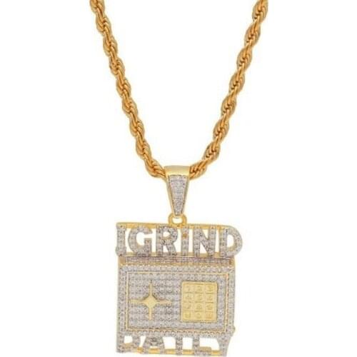 Safe Necklace Hip Hop Gold and CZ Stone Pendant Necklace Jewelry