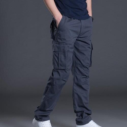 Mens Cargo Pants Mens Casual Multi Pockets Military Large size Tactical Pants Men Outwear Army Straight slacks Long Trousers