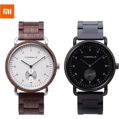 Xiaomi TIMEROLLS Watch Solid Wood Bezel Strap Stainless Steel Back Good Movement For Men And Women Gift