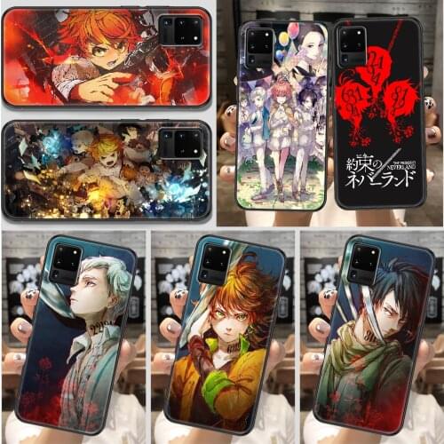 Anime The Promised Neverland Phone case For Samsung Galaxy Note 4 8 9 10 20 S8 S9 S10 S10E S20 Plus UITRA Ultra black silicone