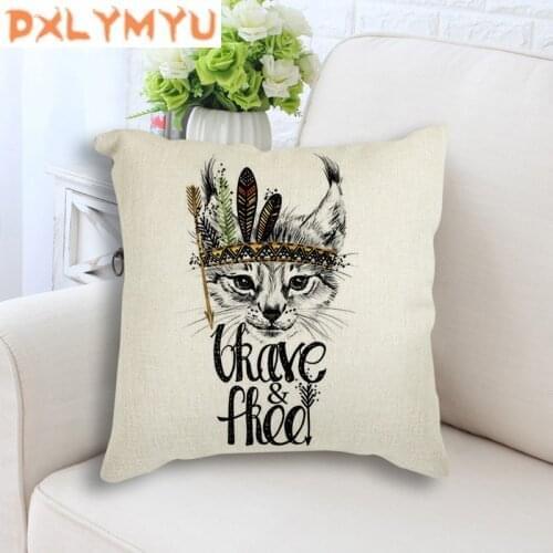 Forest Animal Cushion Rabbit Owl Raccoon Hedgehog Throw Pillow Case Decorative Pillows For Sofa Car Seat Cushion Cover 45x45cm