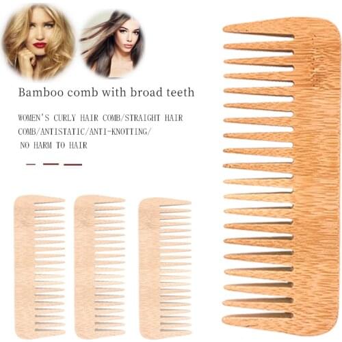 Eco-Friendly Private Customized Logo Wooden Wide Tooth Hair Comb Wood Comb