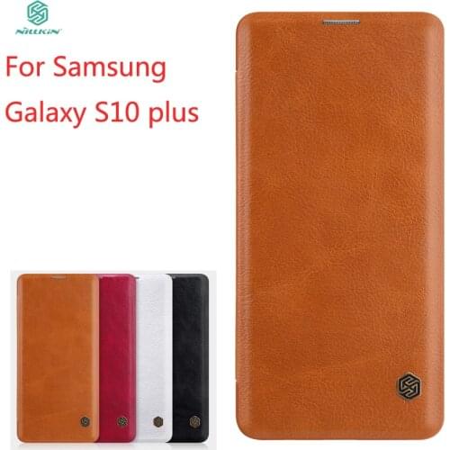 For Samsung Galaxy S10 plus Case NILLKIN PU Leather Flip Case For Samsung Galaxy S10 plus Luxury Flip Cover For Samsung S10 plus