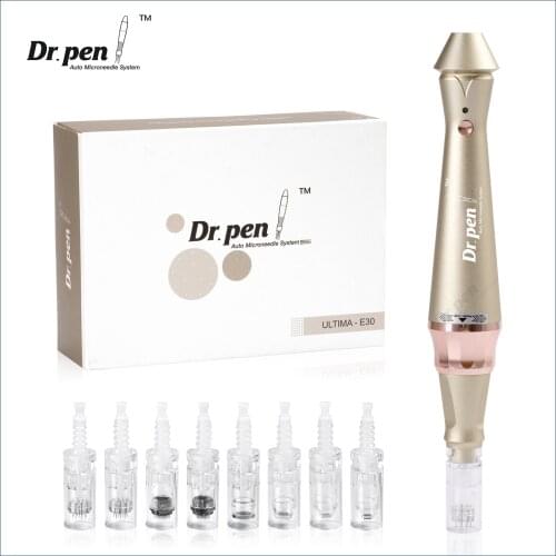 Dr Pen Ultima E30 with 12Pcs Cartridges Derma Pen Wireless Microneedling Pen Kit MTS Home Skin Care Tool Tattoo Eyeliner
