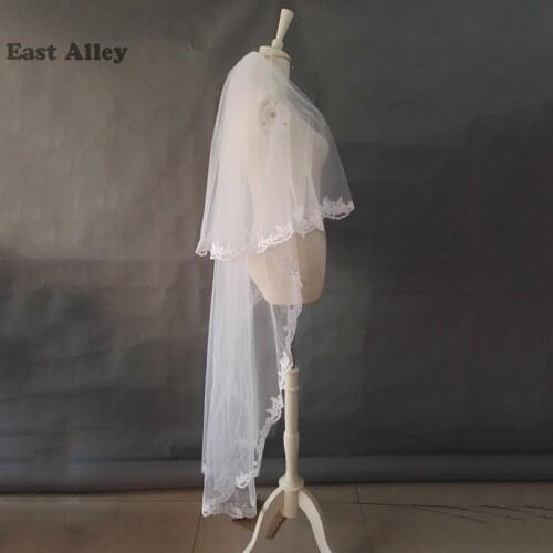 Veu De Noiva White Ivory Bridal Accessories Veil 2 Layers Wedding Veils With Comb For Bride Velos De Novia