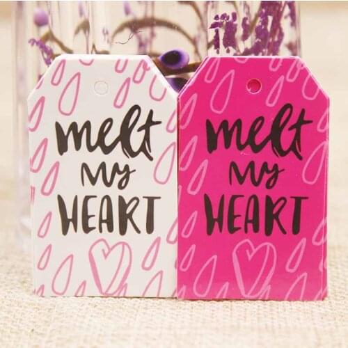 Feiluan 100pc meet my heart wedding label 5*3cm various styles gift lables heart pattern lovely pink heart married favors label
