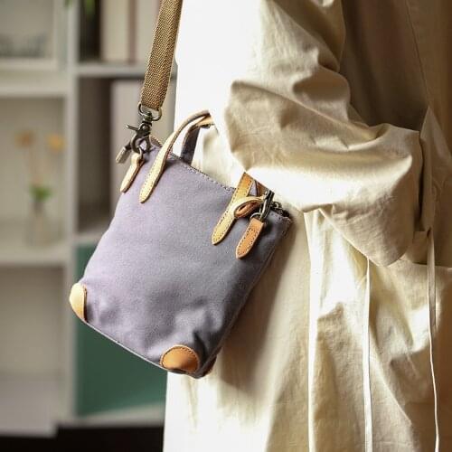 Canvas Bag Female Casual Handbag Zipper Shoulder Bag Small Casual Tote Female Eco Crossbody Bag Vintage Messenger Bags