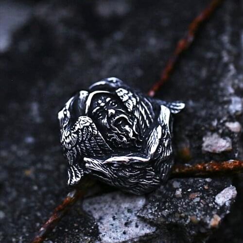 Artistic Design Eagle Skull Pendant Stainless Steel Necklace Chain For Men Punk Gothic Cool Jewelry