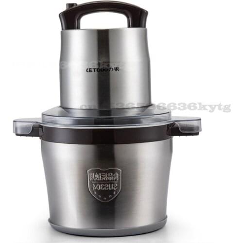 Commercial 6L Capacity Meat Grinder High-power Minced Meat Blender Home Electric Stainless Steel Pepper Garlic Crusher Device
