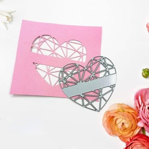 Creative Geometric Hollow Heart Shape Carbon Steel Cutting Dies DIY Scrapbooking
