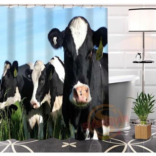 Best Nice Custom Cow Animal Shower Curtain Bath Curtain Waterproof Fabric For Bathroom MORE SIZE WJY#45
