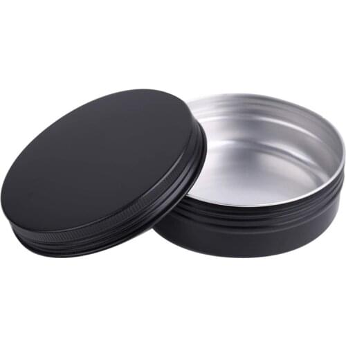 96pcs 100g 83*28mm Matte Black Aluminum Jar Cosmetic Lotion Bottle Empty Cream Container Tin Pot