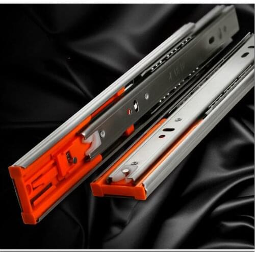 Furniture Hardware Drawer Slides Stainless Steel 10"-20" Soft Close Drawer Track Rail Sliding Three-Section Cabinet Slide