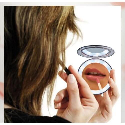 Mini 11 LED Makeup Mirror 1X 3X Magnifying Travel Portable Sensing Lighting Foldable Makeup Mirror USB powered Vanity light