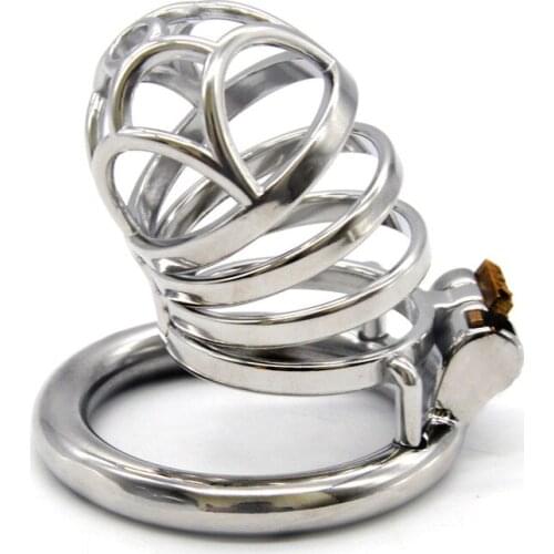 2020 Newest!!! Stainless Steel Male Chastity Device Bondage Cock Cage Reusable Round Penis Rings Sex Products for Men G258C