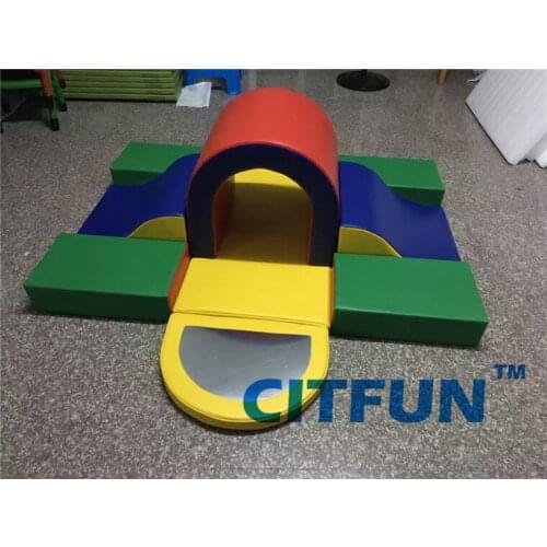 Customize soft play with tunnels, Eco-friendly toddler foam climbing indoor playground CIT-RT025D