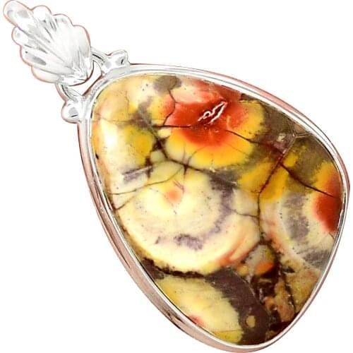 NiaoZaiFei YunZaiKan Genuine MAXICAN BIRD EYE Pendant 925 Sterling Silver, 41 mm, MHBAP6058