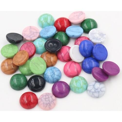 New Fashion 40pcs/lot 12mm Mix Colors Flat Back Resin Cabochons Cameo