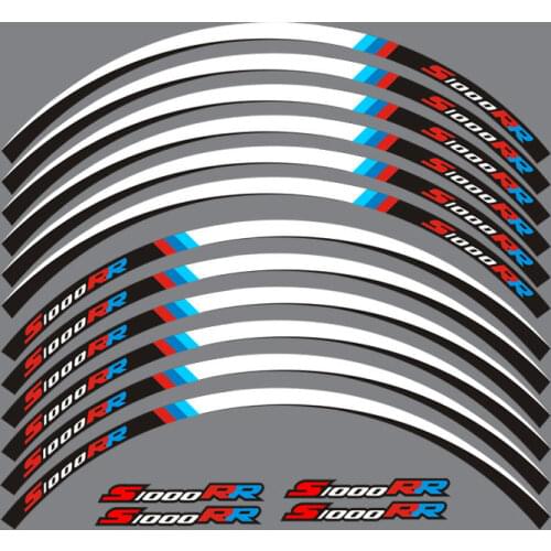 New high quality 12 Pcs Fit Motorcycle Wheel Sticker stripe Reflective Rim For BMW S1000RR