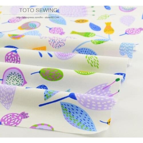 New arrivals purple printed floral pattern 50cmx160cm/piece tilda quilting tecidos a metro tecido cotton fabric for home textile