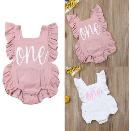 Newborn Baby Girls Birthday Clothes Outfit Summer Jumpsuit