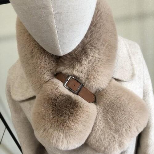 Autumn and winter womens faux fox fur scarf female thicken warm soft fur scarf TB475