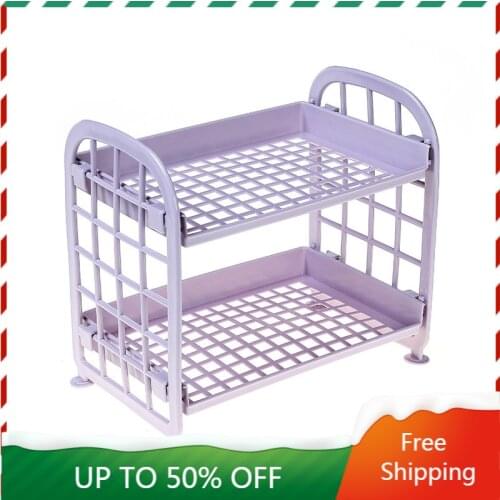 Plastic Amovible Small Storage Rack Kitchen Floor Standing Spoon Dish Spice Rack Double Supports De Cuisine Kitchen Items AH50SR