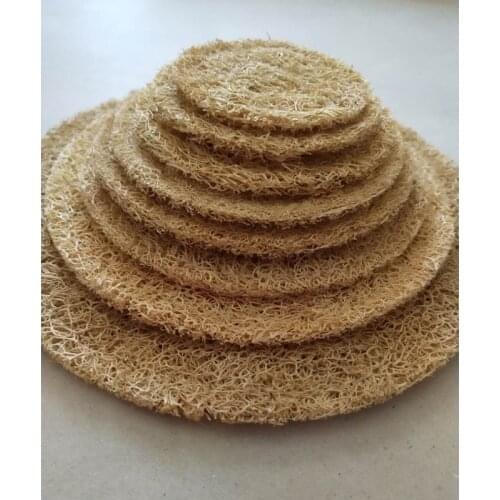 3pcs Loofah Fiber Cup Mats Coaster For Kungfu Tea Placemat Hand-made Towel Gourd with Rattan Teapot Cushion Tea Accessories