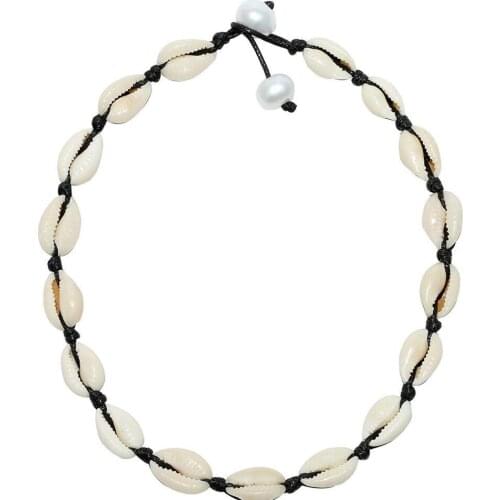 Popular Fashion Shell Necklace Pearl with Natural Shell Hand-Knotted Necklace
