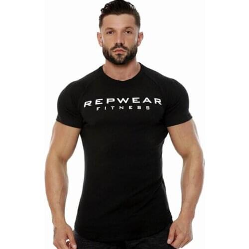 Men cotton Short sleeve shirts Summer Gyms Fitness Bodybuilding Tight Tshirt male Brand tees tops Muscular Man casual clothing