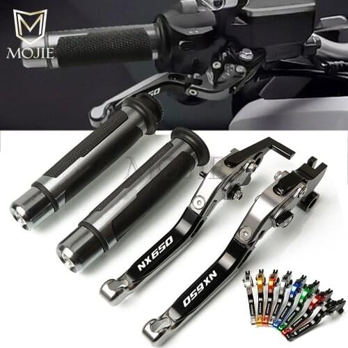 Motorcycle CNC Brake Clutch Lever Handle Grips Handlebars For Honda NX650 J-X Dominator NX 650 1988-1999 1998 1997 1996 1995